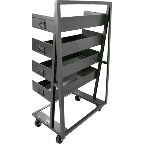 Chariot &agrave; cadre en A robuste &agrave; un c&ocirc;t&eacute; avec 4 grands plateaux &agrave; rebord, 38" x 25" x 63", Capacit&eacute; 2500 lb Nuna Depot Inc.