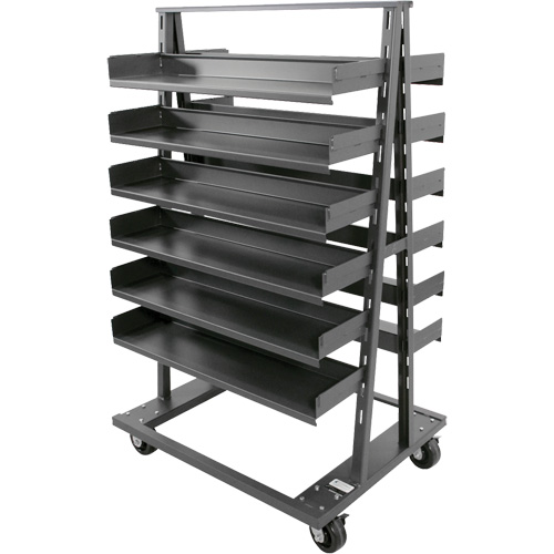 Chariot &agrave; cadre en A robuste &agrave; deux c&ocirc;t&eacute;s avec 12 plateaux, 38" x 30" x 63", Capacit&eacute; 2500 lb Nuna Depot Inc.