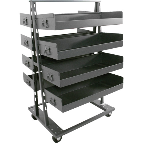Double-Sided Heavy Duty A-Frame Cart with 8 Large Lipped Trays, 38" x 30" x 63", 2500 lbs. Capacity Nuna Depot Inc.