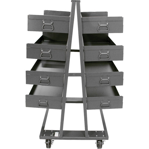 Double-Sided Heavy Duty A-Frame Cart with 8 Large Lipped Trays, 38" x 30" x 63", 2500 lbs. Capacity Nuna Depot Inc.