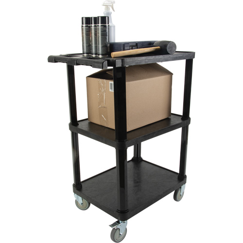 Utility Cart with Flat Shelf, 3 Tiers, 18-1/8" x 37-3/8" x 27-3/4", 330 lbs. Capacity Nuna Depot Inc.