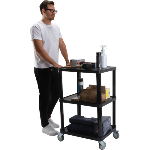 Utility Cart with Flat Shelf, 3 Tiers, 18-1/8" x 37-3/8" x 27-3/4", 330 lbs. Capacity Nuna Depot Inc.