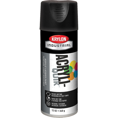 Laque industrielle Acryli-Quik, Noir, Ultra-mat, 12 oz, Canette a&eacute;rosol Nuna Depot Inc.