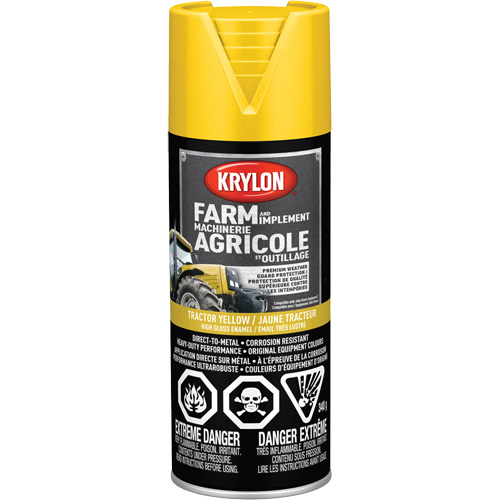 Peinture en a&eacute;rosol pour la ferme et l'&eacute;quipement, Jaune John Deere, Tr&egrave;s brillant, 12 oz, Canette a&eacute;rosol Nuna Depot Inc.