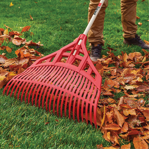 Leaf Rake, 24" Blade, Wood Handle, Plastic Blade Nuna Depot Inc.