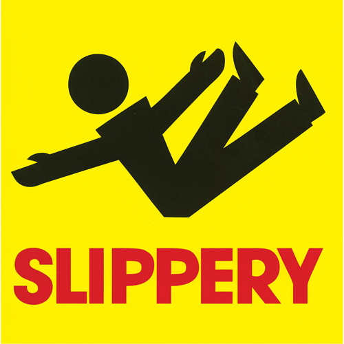 C&ocirc;nes de d&eacute;viation - &eacute;tiquettes de message  Slippery , Adh&eacute;sif, Anglais avec pictogramme Nuna Depot Inc.