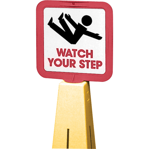 C&ocirc;nes de d&eacute;viation - &eacute;tiquettes de message  Watch Your Step , Adh&eacute;sif, Anglais avec pictogramme Nuna Depot Inc.