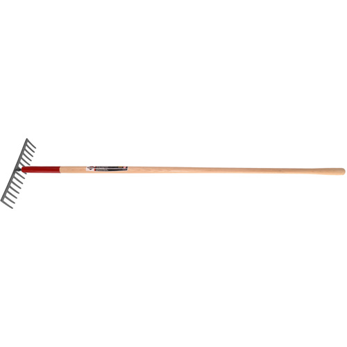 Level Rake, Wood Handle, 14-3/4" W, Tempered Steel Blade, 16 Tines Nuna Depot Inc.