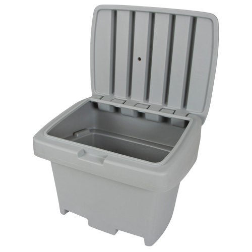Heavy-Duty Outdoor Salt and Sand Storage Container, 30" x 24" x 24", 5.5 cu. Ft., Grey Nuna Depot Inc.