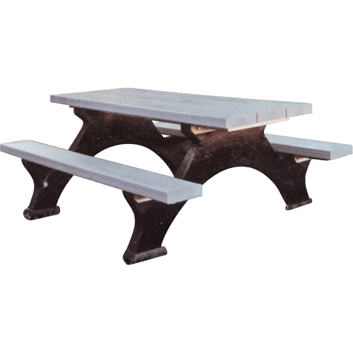 Tables de pique-nique en plastique recycl&eacute;, 6' lo x 62-1/4" la, Gris Nuna Depot Inc.