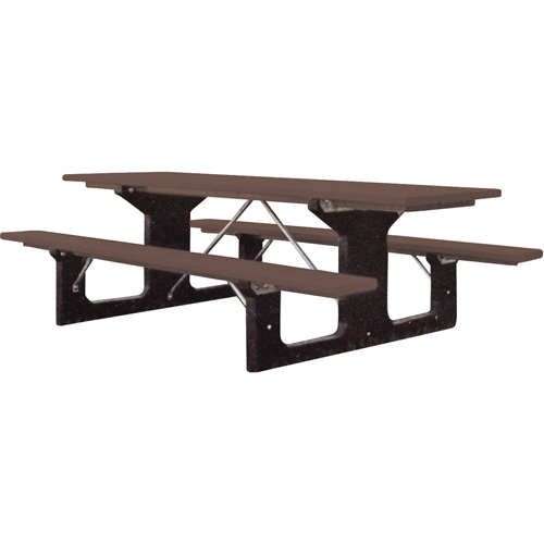 Tables de pique-nique en plastique recycl&eacute;, 6' lo x 61-1/2" la, Brun Nuna Depot Inc.