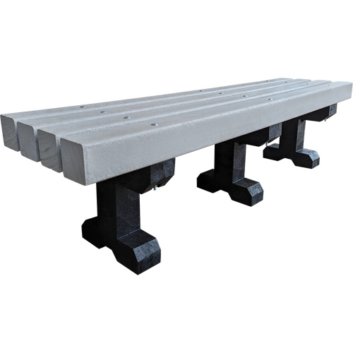 Banc de parc, Plastique recycl&eacute;, 72" lo x 17" la x 17" h, Gris Nuna Depot Inc.