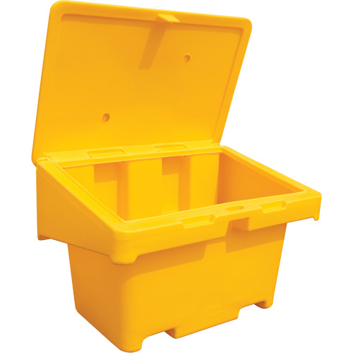 Contenants pour sel & sable SOS, Avec Moraillon, 42" x 29" x 30", 11 pi³, Jaune Nuna Depot Inc.