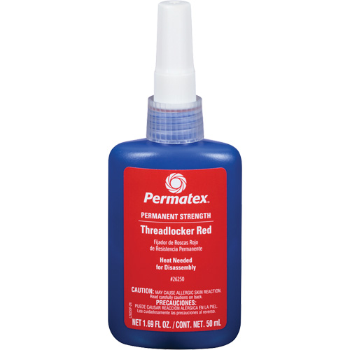 Threadlocker, Red, High, 50 ml, Bottle Nuna Depot Inc.