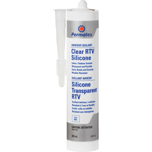 Clear RTV Adhesive Sealant, 300 ml, Cartridge, Clear Nuna Depot Inc.
