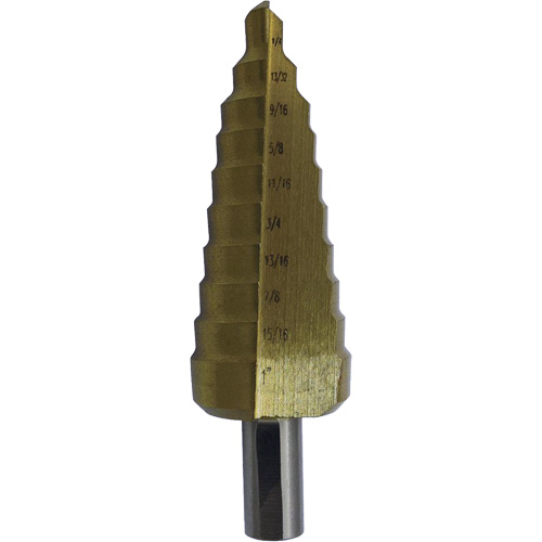 JET-KUT&reg; Super Premium M35 Step Drill, 3/16" - 1/2" , 1/16" Increments, High Speed Steel Nuna Depot Inc.