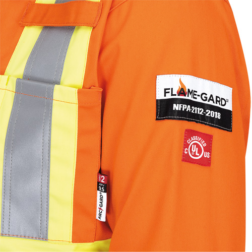 5555 Combinaison de s&eacute;curit&eacute; &agrave; haute visibilit&eacute; ignifuge et anti-arcs &eacute;lectriques, Taille 36, Orange haute visibilit&eacute;, 11 cal/cm² Nuna Depot Inc.