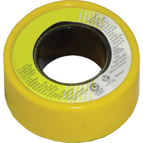 Ruban scellant pour filets au pas du gaz avec PTFE, 236" lo x 1/2" la, Jaune Nuna Depot Inc.