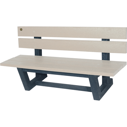 Outdoor Park Benches, Recycled Plastic, 60" L x 22-13/16" W x 29-13/16" H, Sand Nuna Depot Inc.