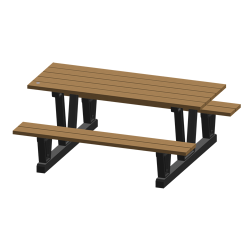 Recycled Plastic Outdoor Picnic Tables, 72" L x 60-5/16" W, Redwood Nuna Depot Inc.