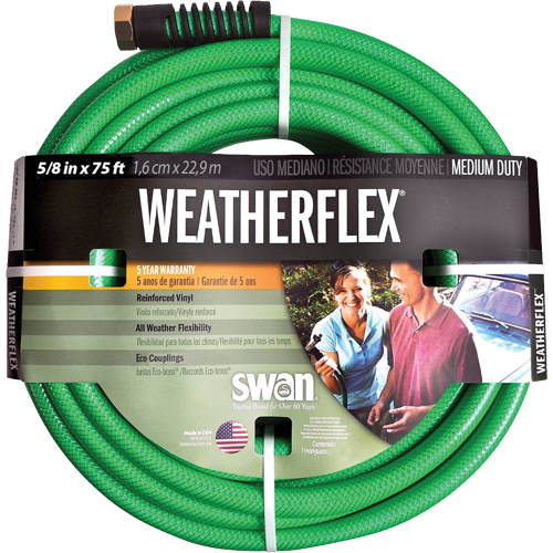 Weatherflex Medium Duty Garden Hoses, Vinyl, 5/8" dia. x 75' Nuna Depot Inc.