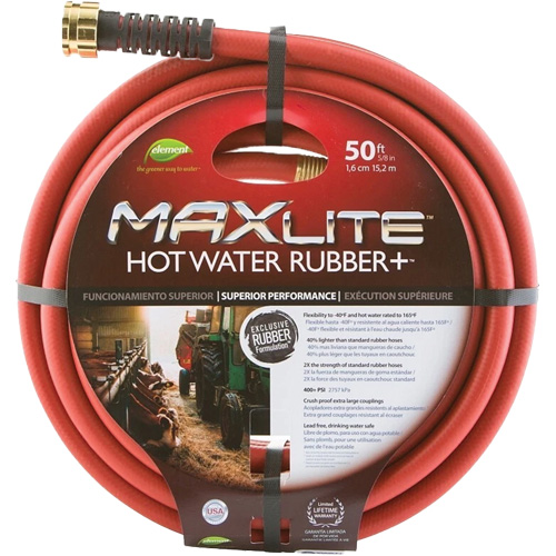 Hot Water Hose, Rubber, 5/8" dia. x 50' L Nuna Depot Inc.