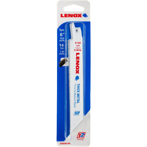Lame de scie alternative &eacute;paisse pour le m&eacute;tal, Bim&eacute;tal, 14 Dents par pouce, 6" lo x 3/4" la Nuna Depot Inc.