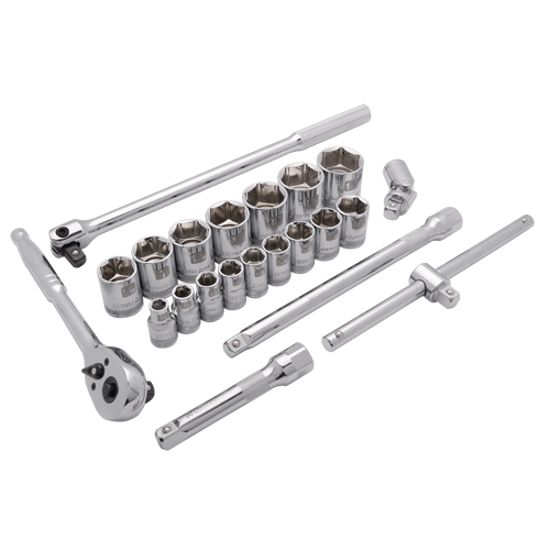 SAE Socket Set, 22 Pcs, 1/2" Drive Size Nuna Depot Inc.