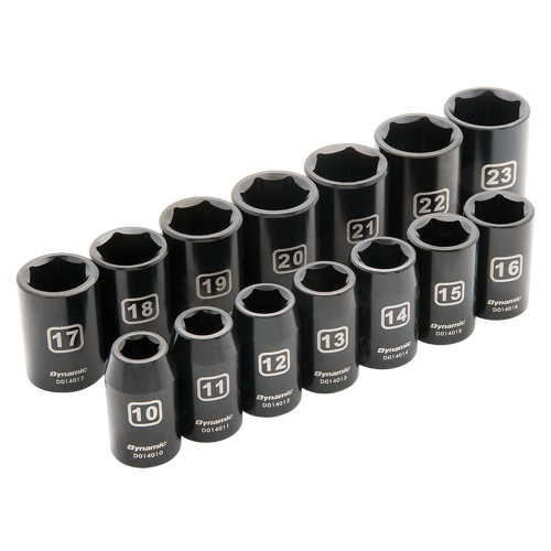 Metric Socket Set, 14 Pcs, Impact, 1/2" Drive Size Nuna Depot Inc.