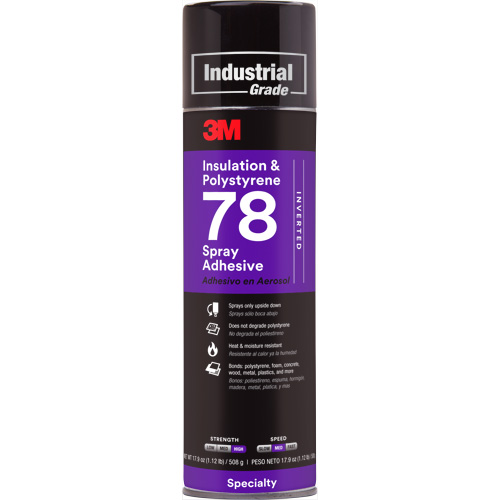 Adh&eacute;sif en a&eacute;rosol pour mousse isolante en polystyr&egrave;ne 78, 24 oz, Canette a&eacute;rosol, Transparent Nuna Depot Inc.