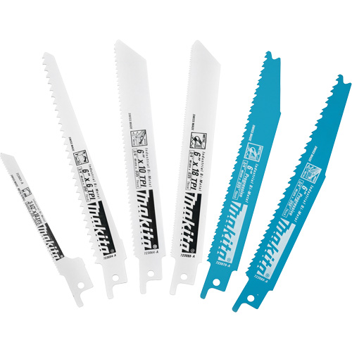 6-Piece Recipro Saw Blade Assortment Pack, Bi-Metal, 6-18 TPI, 6"/3-1/2" L x 3/4" W Nuna Depot Inc.