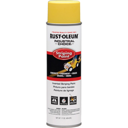 Peinture de traçage en a&eacute;rosol syst&egrave;me S1600 Industrial Choice applicable en position invers&eacute;e, Jaune, 18 oz, Canette a&eacute;rosol Nuna Depot Inc.