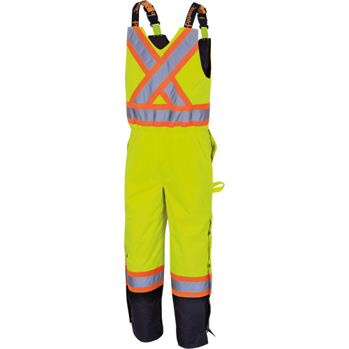 5041BB Pantalon &agrave; bretelles matelass&eacute; imperm&eacute;able, Polyester, Grand, Jaune lime haute visibilit&eacute; Nuna Depot Inc.