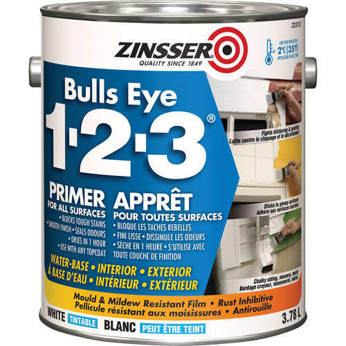 Bulls Eye 1-2-3&reg; Water-Base Primer, 3.78 L, Gallon, White Nuna Depot Inc.