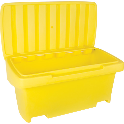 Heavy-Duty Outdoor Salt and Sand Storage Container, 24" x 48" x 24", 10 cu. Ft., Yellow Nuna Depot Inc.