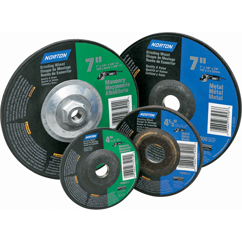 Gemini&reg; Depressed Centre Grinding Wheels, 4" x 1/4", 5/8" Arbor, Aluminum Oxide, Type 27 Nuna Depot Inc.