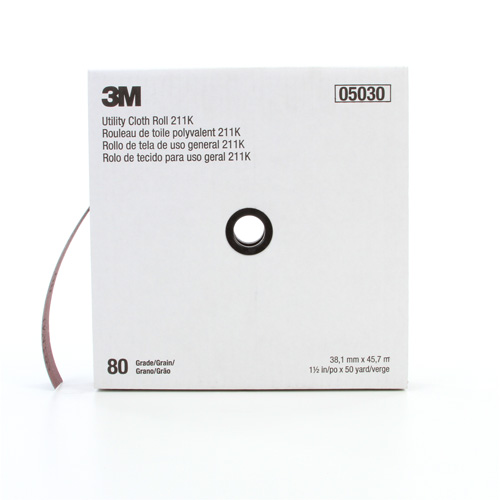 Rouleau de toile abrasive utilitaire 211K, Oxyde d'aluminium, 1-1/2" la x 150' lo, Grain 80 Nuna Depot Inc.