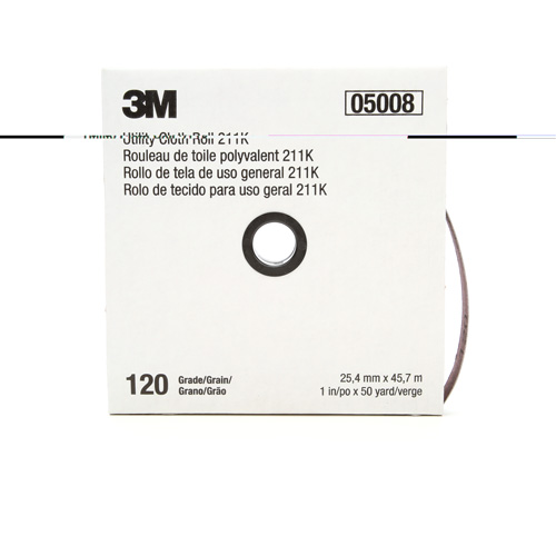 Rouleau de toile abrasive utilitaire 211K, Oxyde d'aluminium, 1" la x 150' lo, Grain 120 Nuna Depot Inc.