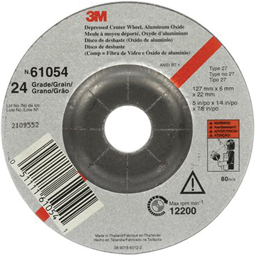 Depressed Centre Grinding Wheel, 5" x 27, Aluminum Oxide Nuna Depot Inc.
