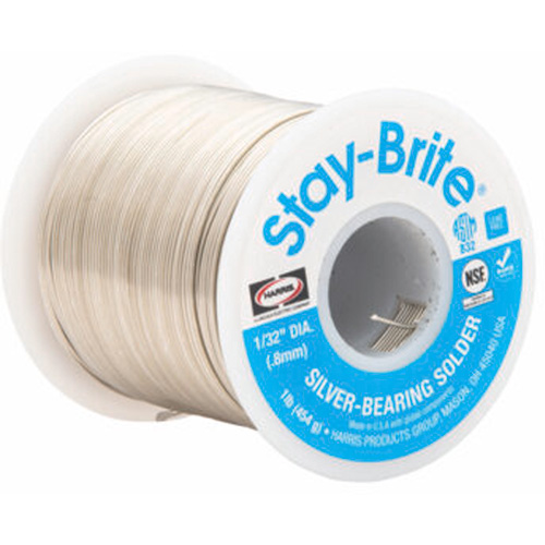 M&eacute;taux d'apport Stay-Brite, Sans plomb, 96 % d'&eacute;tain, 4 % d'argent, &acirc;me Plein, dia. 0,09375" Nuna Depot Inc.