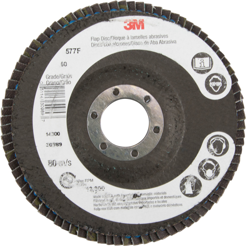 Flap Wheels - 577F Flap Discs, 4-1/2" x 7/8", Type 29, 60 Grit, Zirconium Nuna Depot Inc.