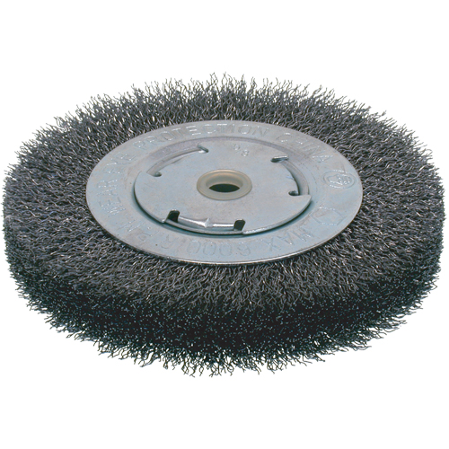 Economy Crimped Wire Wheel Brushes - Wide Face, 6" Dia., 0.014 Fill, 2" Arbor Nuna Depot Inc.