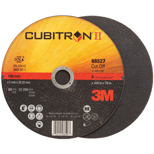Cubitron II Cut-Off Wheel, 6" x 0.045"/0.05", 7/8" Arbor, Type 27, Ceramic, 10200 RPM Nuna Depot Inc.
