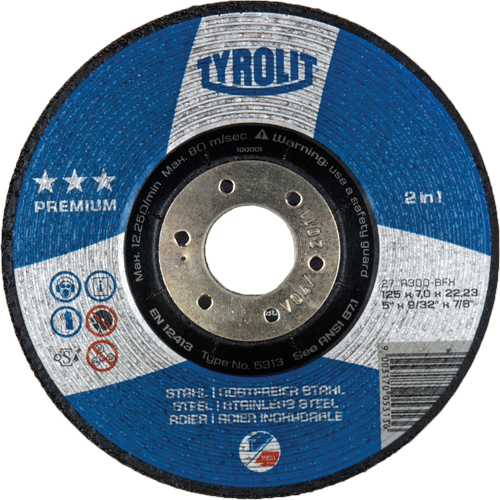 Meule 2-en-1 de premi&egrave;re qualit&eacute;, 4-1/2" x 9/32", Arbre 7/8", Type 27 Nuna Depot Inc.