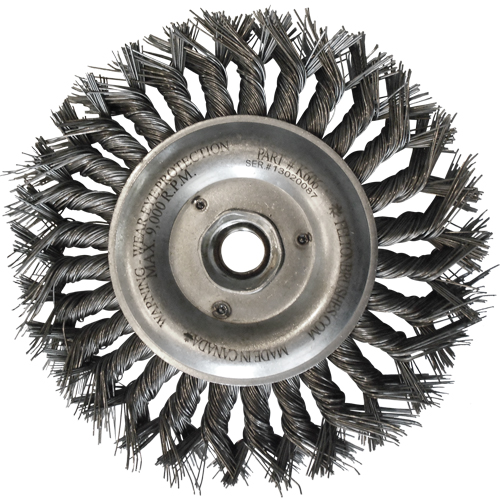 Brosses m&eacute;talliques &agrave; touret, Dia. 6", Fils 0,014", Arbre 5/8"-11, Acier Nuna Depot Inc.