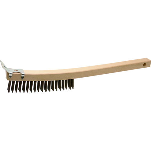 Brosse de nettoyage avec racloir, Acier, 3 x 19 rangs de fils, Longueur 13" Nuna Depot Inc.