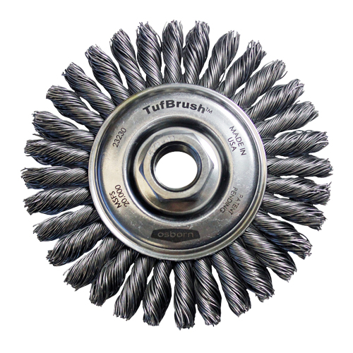 TufBrush Knot Wire Wheel Brush, 4" Dia., 0.02" Fill, 5/8"-11 Arbor, Steel Nuna Depot Inc.