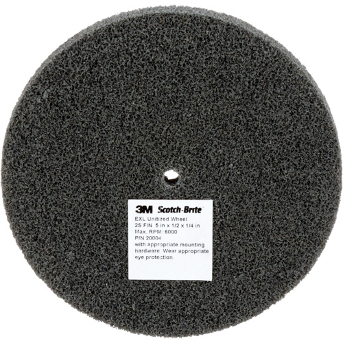 Meule unitaris&eacute;e EXL Scotch-Brite, 5" x 1/2", Arbre de 1/4", Grain de Fin, Carbure de silicium Nuna Depot Inc.