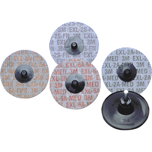Produits Buff & Blend - Meules homog&egrave;nes EXL Roloc Scotch-Brite, 3" x Grain de 6A, Oxyde d'aluminium Nuna Depot Inc.