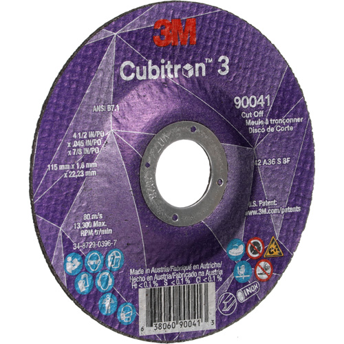 Cubitron 3 Cut-Off Wheel, 4-1/2" x 0.045", 7/8" Arbor, Type T27, Ceramic, 13300 RPM Nuna Depot Inc.